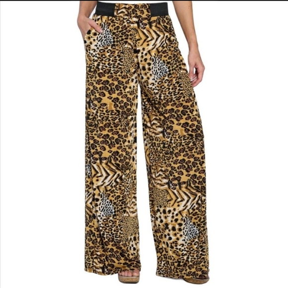 Pants - 🔥$5🔥Animal Print Palazzo Pants w/ Pockets-OS